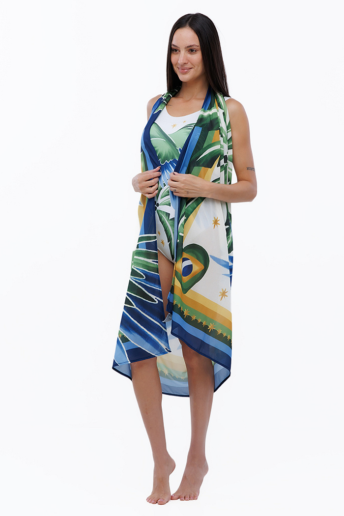 Acessório Feminino Canga Energia Estampado Motivos Tropicais Br