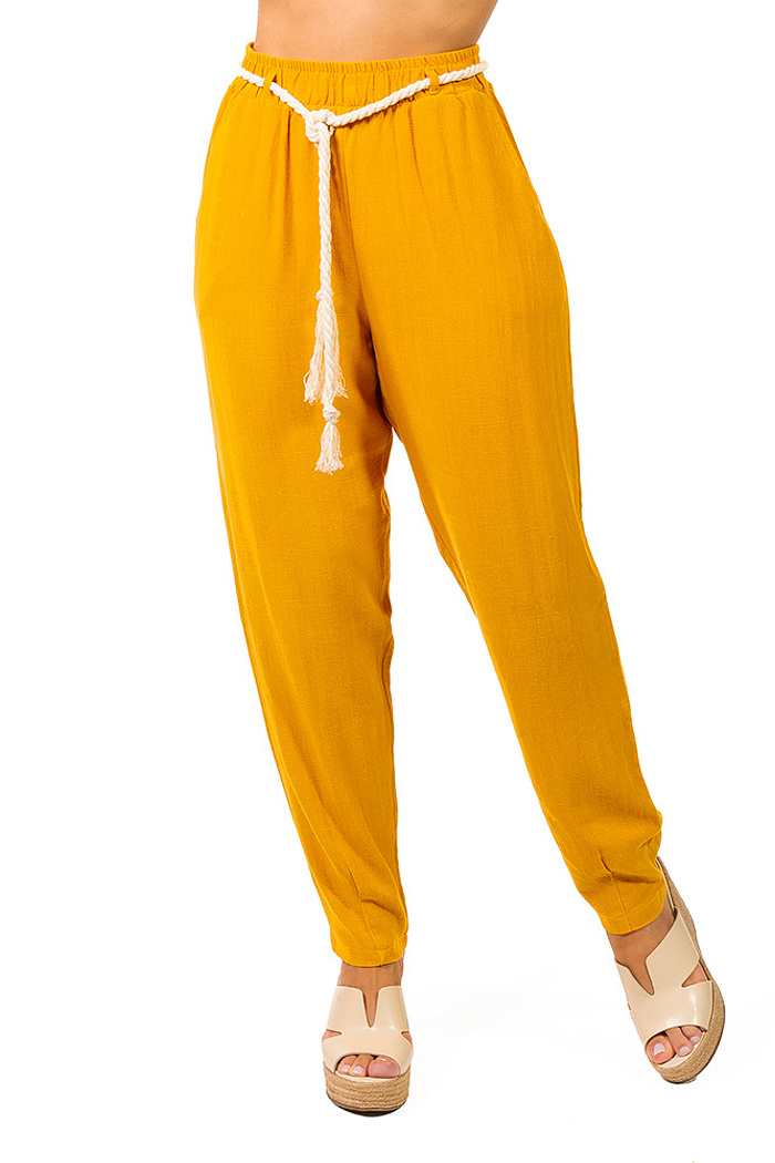 Calça Tropical Linho Mostarda