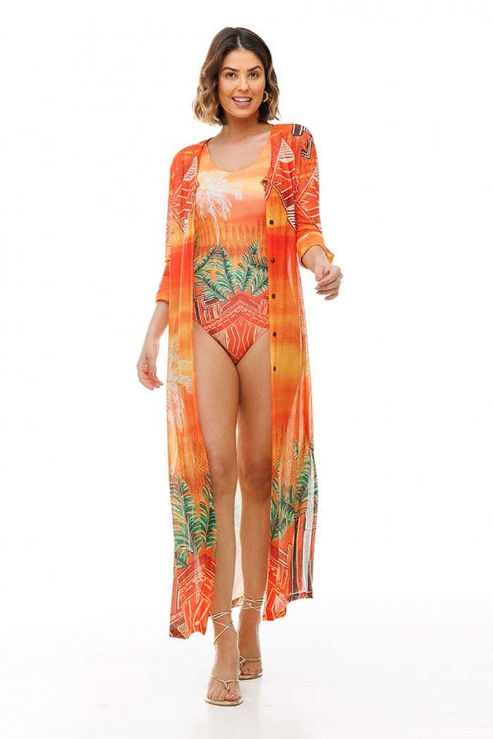 Saída de Praia Longa Cancún Étnico com Fundo Por do Sol