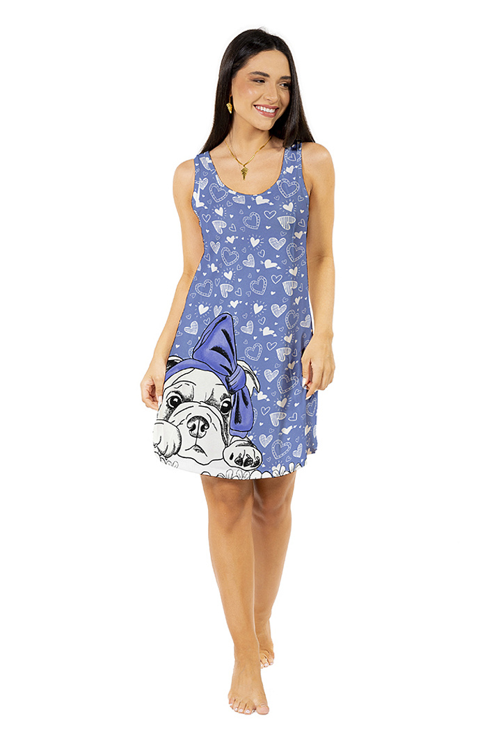 Camisola Adulto Feminino Cute Dog