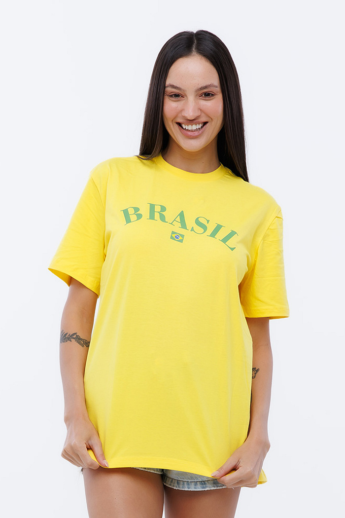 Camiseta Básica Brasil Adulto Amarela