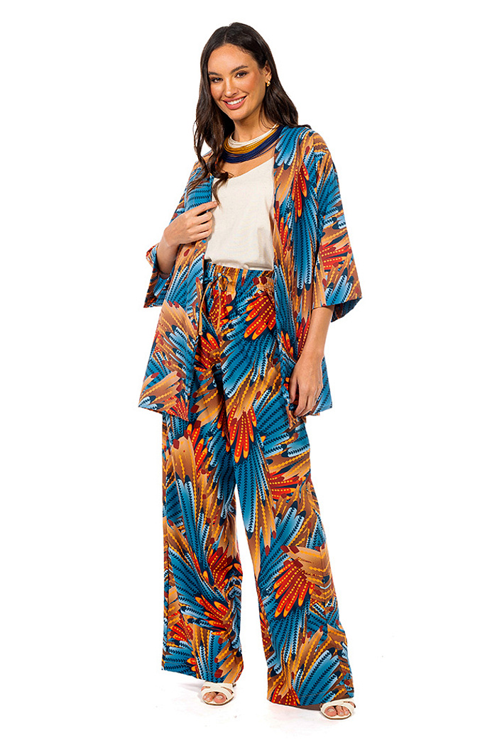 Kimono Raízes Araras Paraiso Floral