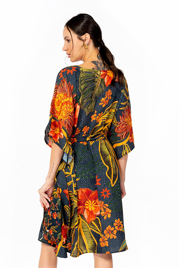 Kaftan Verão Atena Tucano e Folhas
