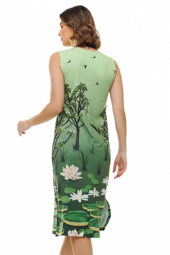 Vestido Estampado Clássico Midi Tucano e Tuiuiu