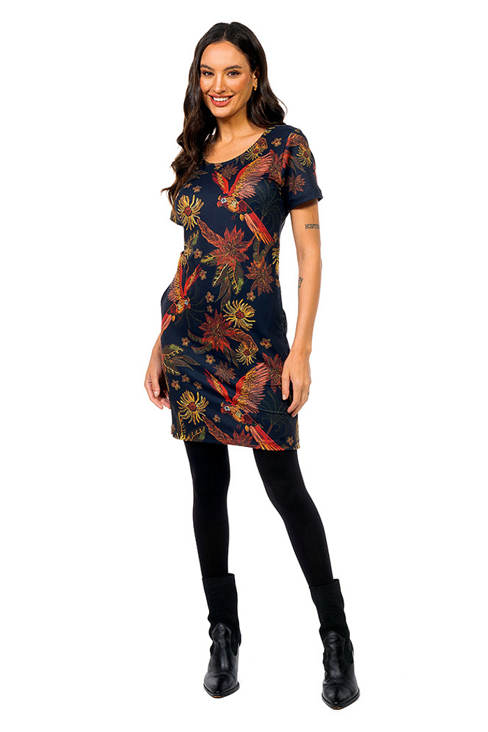 Vestido Floresta Arara Flor Bordado Off