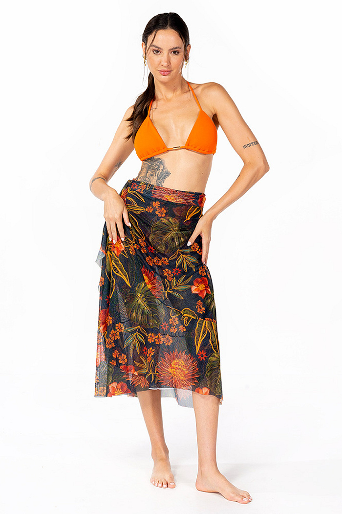 Saia Pareô Leveza Tucano e Folhas