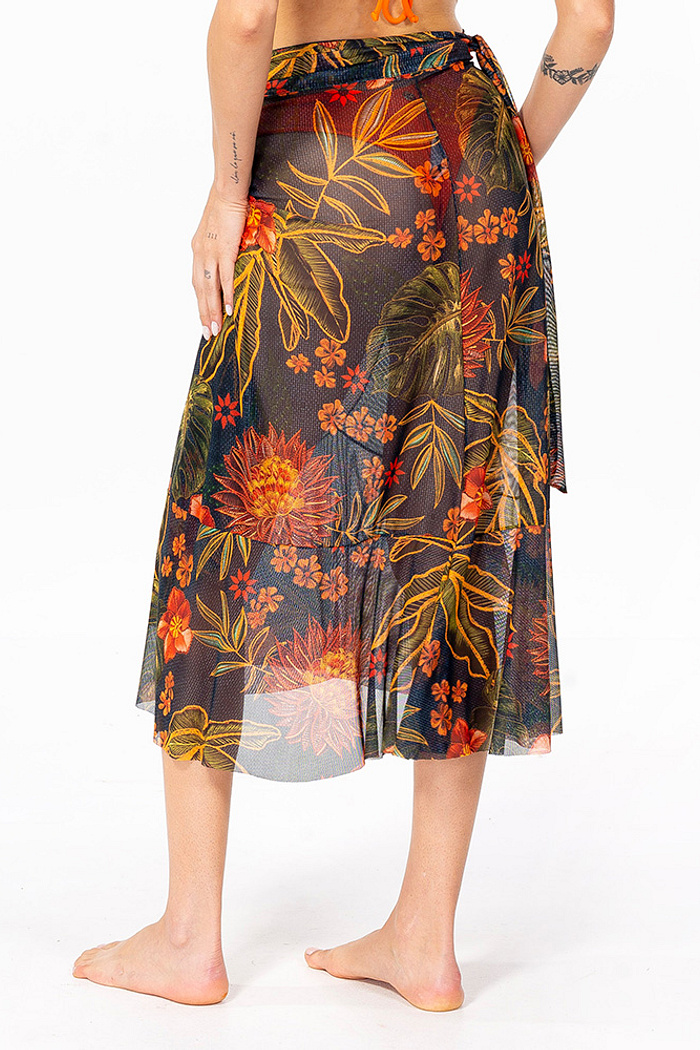 Saia Pareô Leveza Tucano e Folhas