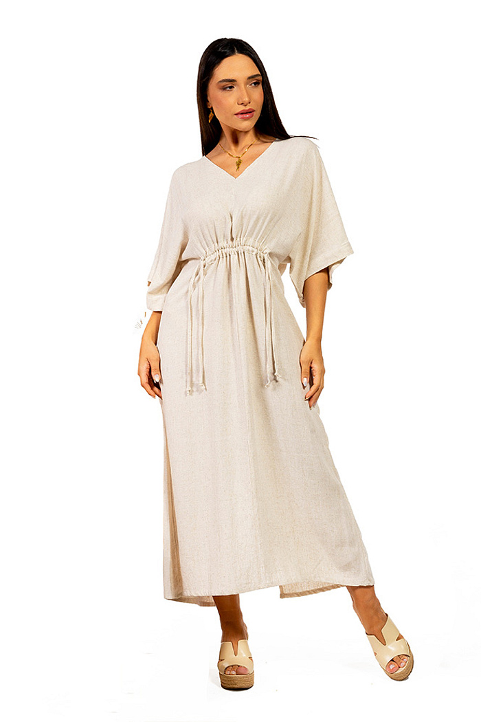 Vestido Linho Regulável Marcela Natural