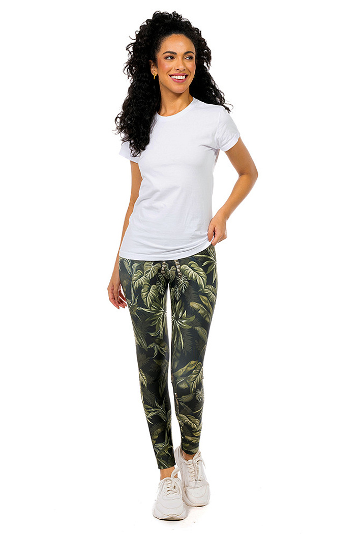 Calça Legging Folhagens Off