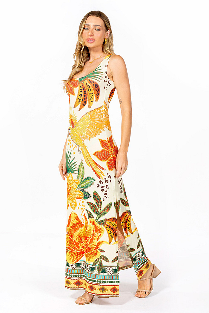 Vestido Hortência Banana Amarela