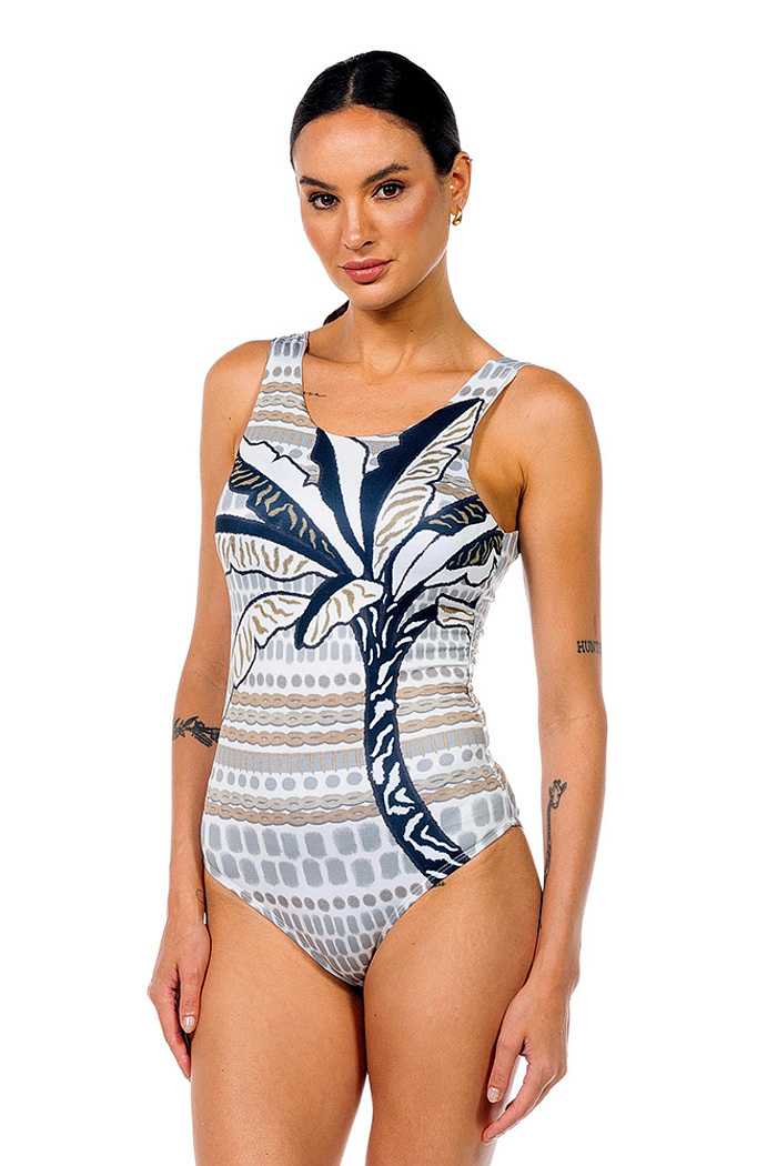 Body Regata Folhagens P&B Poa