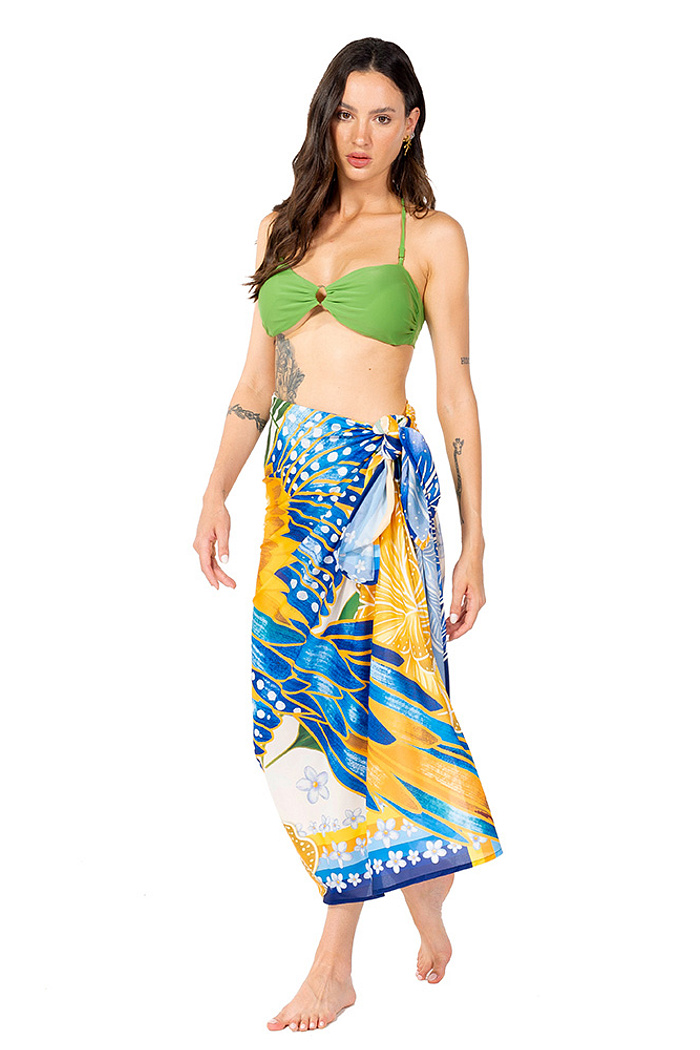 Canga Retangular Araras Flores Cores Brasil