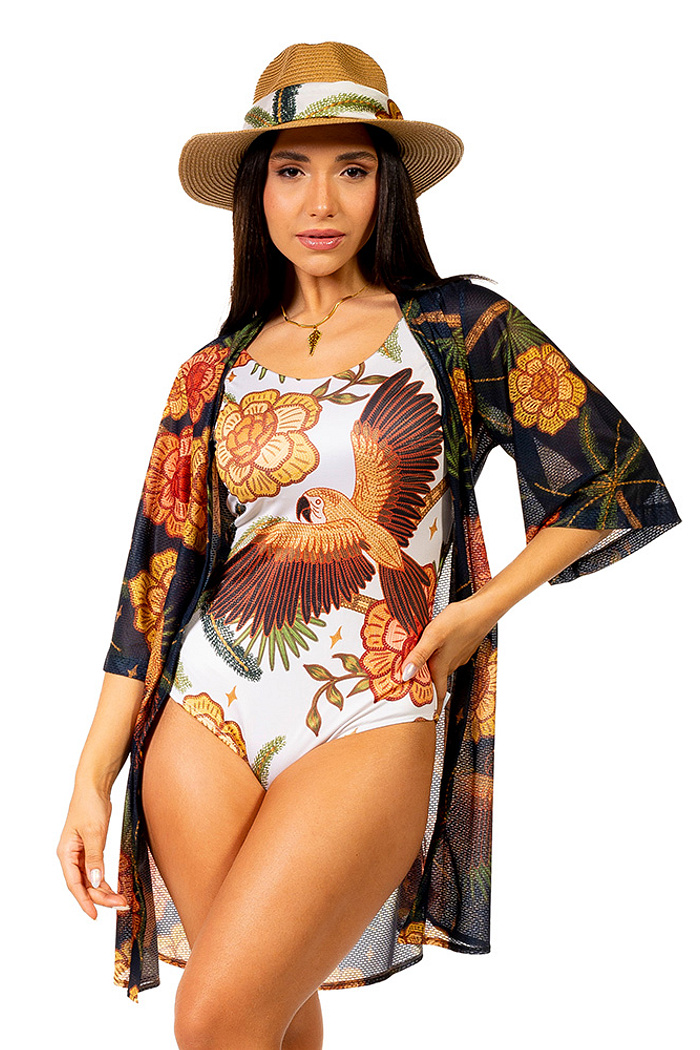 Saída de Praia Chemise Alongada Tucano Barra Noite