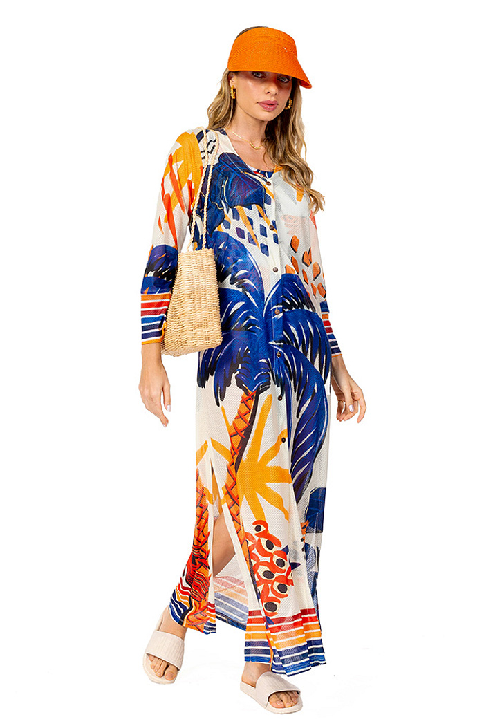 Saída de Praia Trancoso Bichos Tropical Vibes Azul