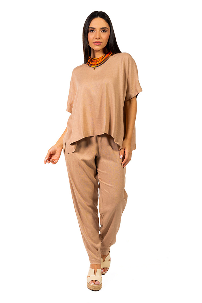 Blusa Conceito Linho Marrom