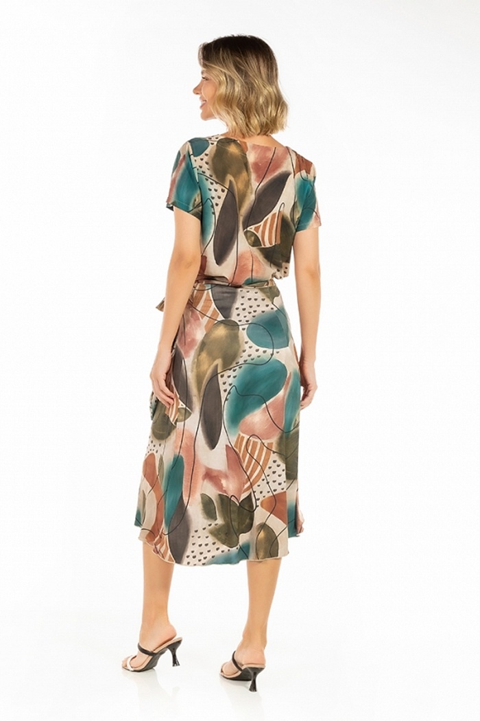 Saia Pareô Clássica Abstrato Color Traços