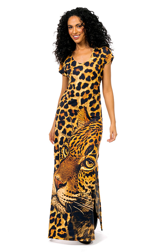 Vestido Longo Jeri Maxi Animal Print
