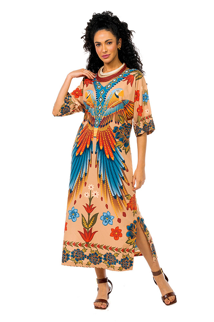 Kaftan Atena Araras Paraiso Floral