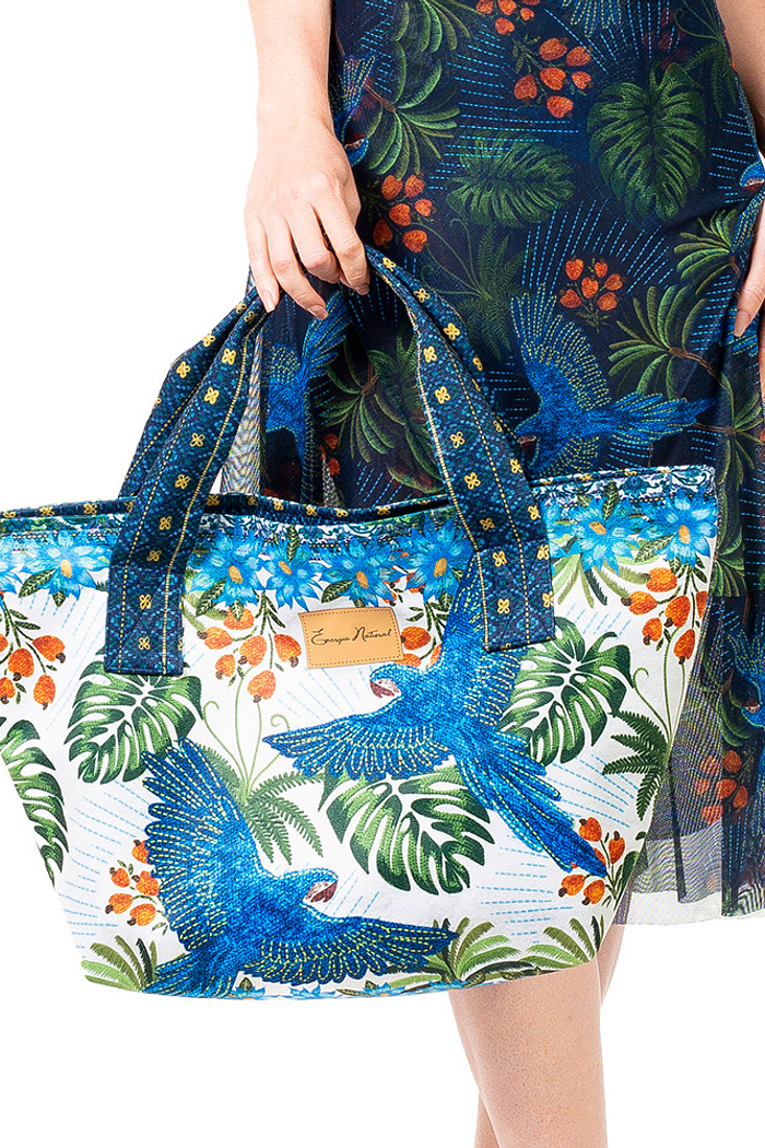 Bolsa Praia Arara Bordado Barra