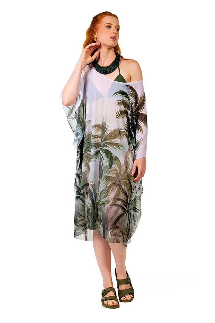 Kaftan Tule Maré Palmeiras