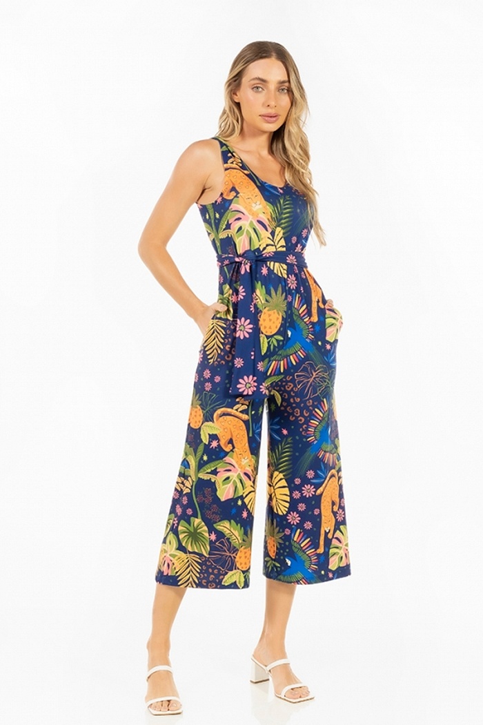 Macacão Bambú Onça Arara Candy Color