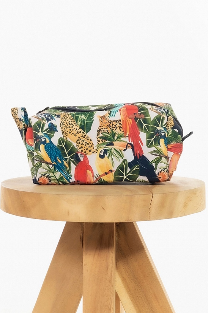 Necessaire Animais Floresta Fundo Off