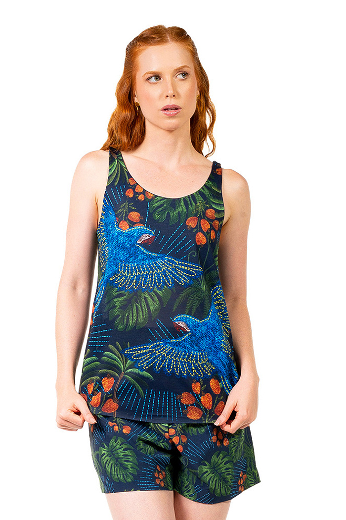 Regata Summer Arara Bordado Barra