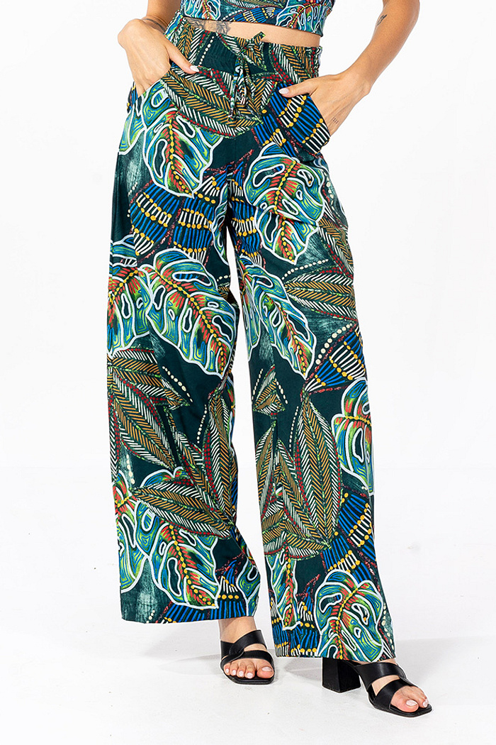 Calça Ampla Atena Araras e Cores