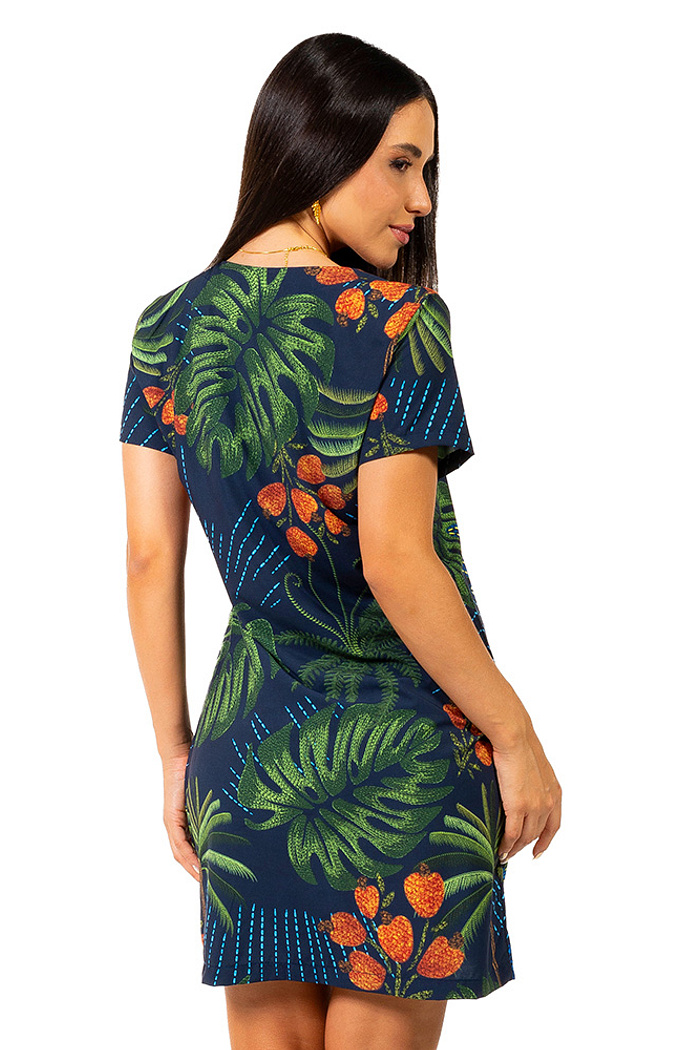 Vestido Atena Curto Arara Bordado Barra