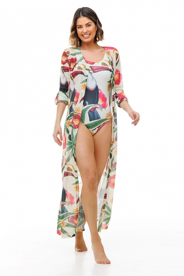 Saída de Praia Longa Cancún Tucano com Maracujá e Flores Pink