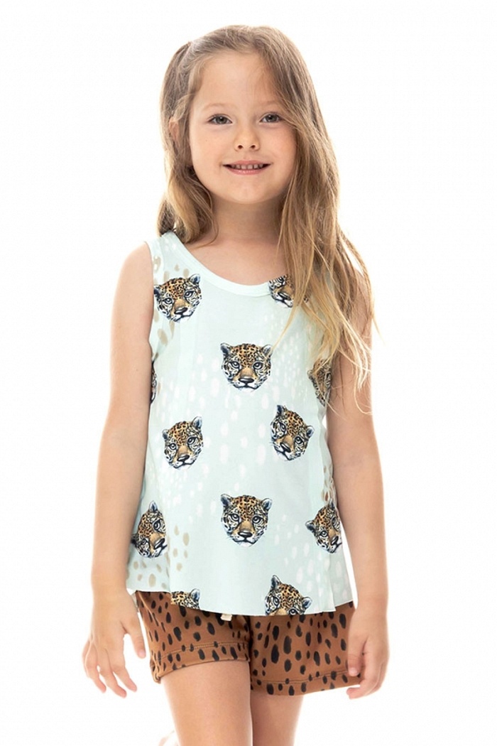 Conjunto Pijama Infantil Feminino Diversas Onças