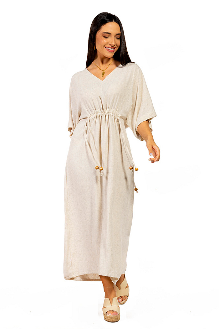 Vestido Linho Regulável Marcela Natural