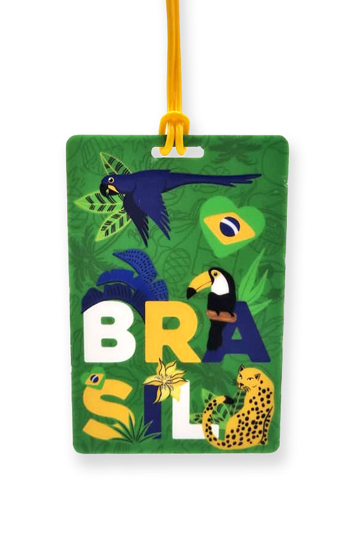 Tag de Mala Acrílico Popular Bichos Brasil