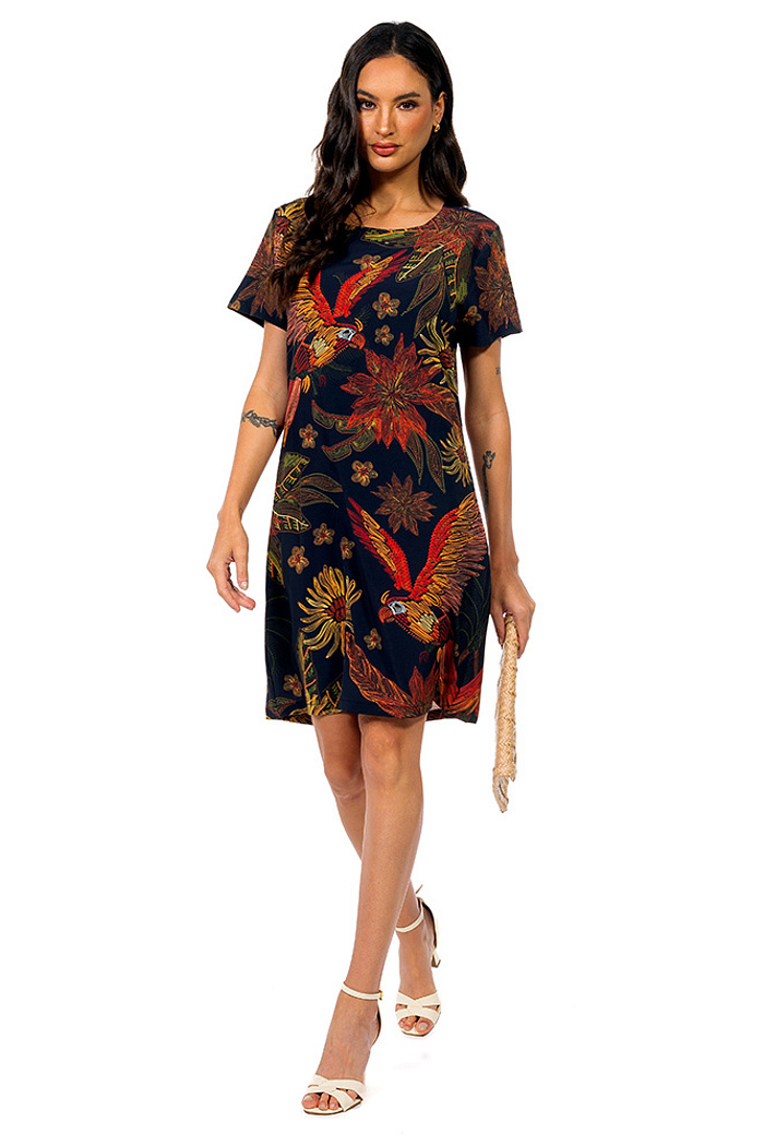 Vestido Atena Arara Flor Bordado Off