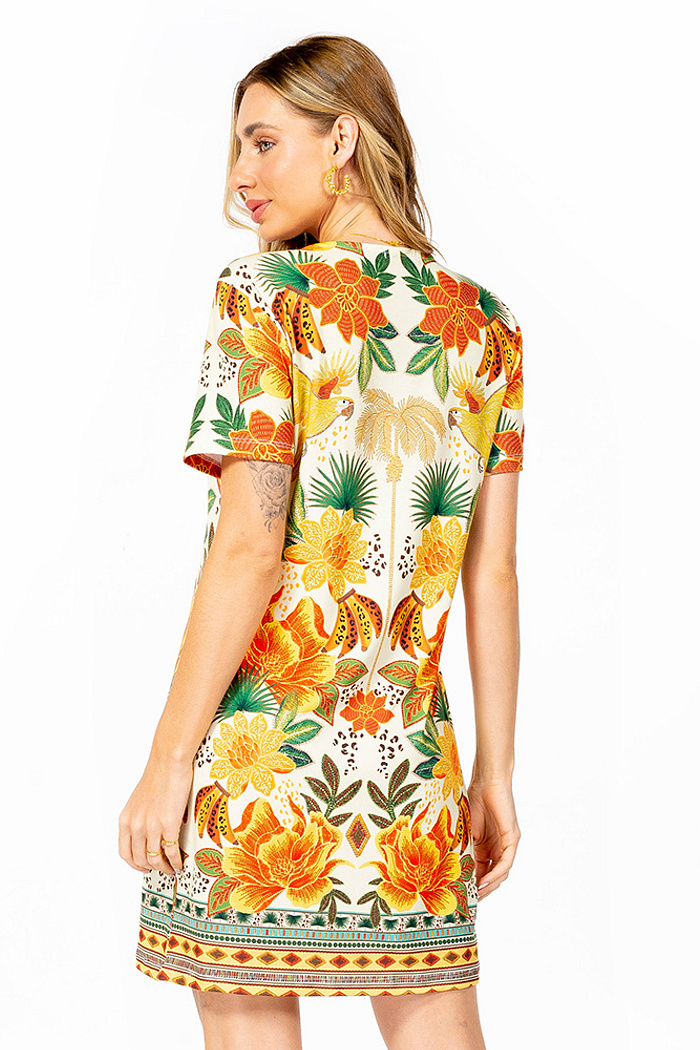 Vestido Floresta Banana Amarela