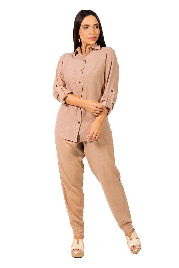 Calça Tropical Linho Marrom