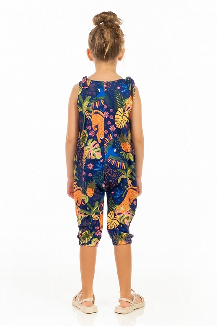 Macacão Infantil Com Bolso Onça Arara Candy Color