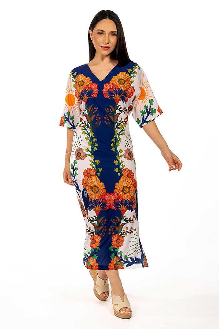 Kaftan Atena Arara Tropical Barrado