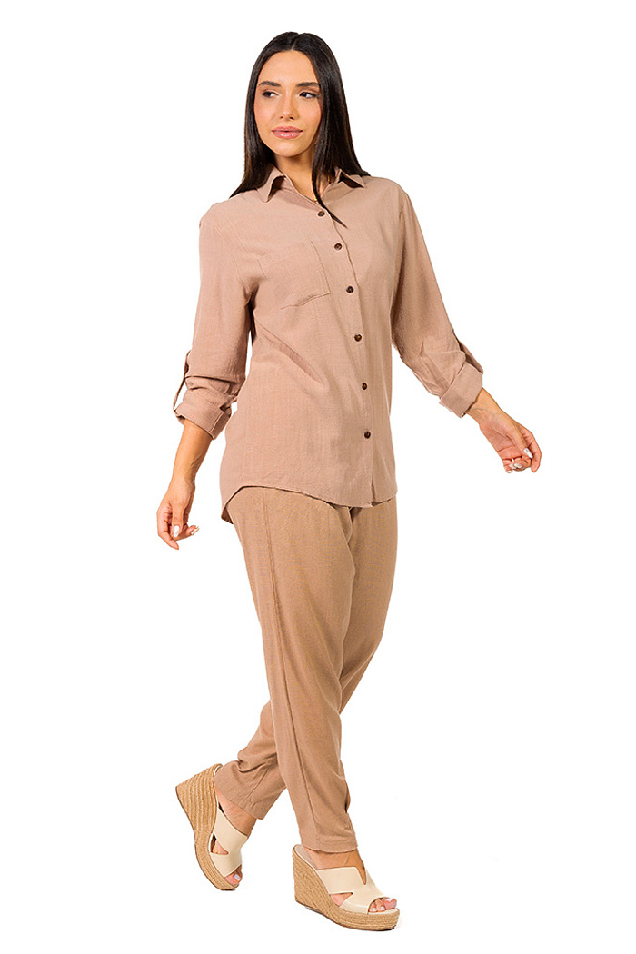 Calça Tropical Linho Marrom