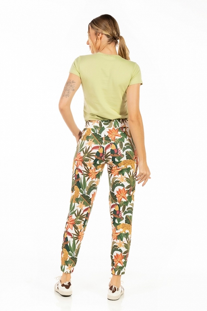 Calça Jogger Com Bolso Onça, Tucano Tropical Fundo Off