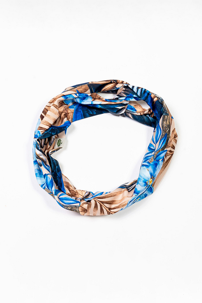 Faixa Transpassada Arara Tons Azul e Marrom