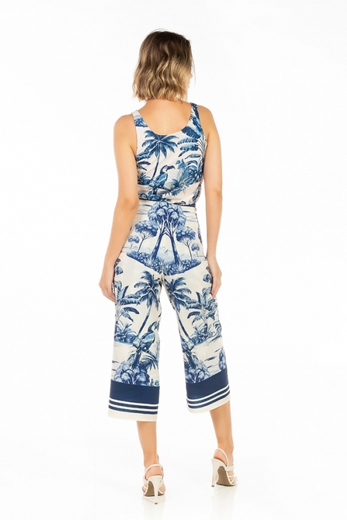 Calça Transpassada Tucano Paisagem Tons De Azul