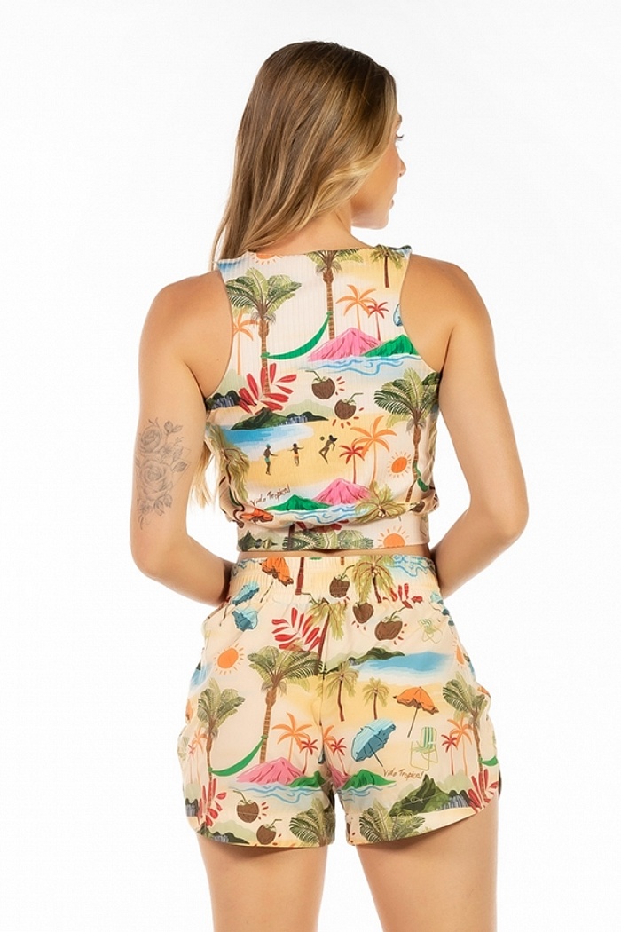 Top Canelado Vida Tropical Praia