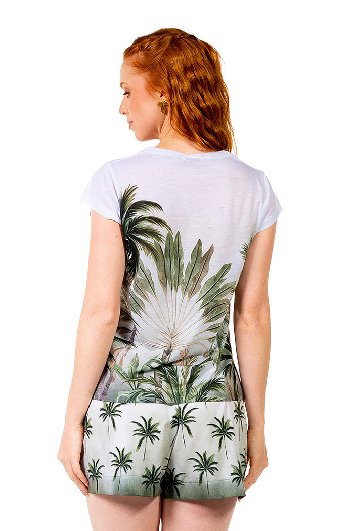 Baby Look Florata Palmeiras