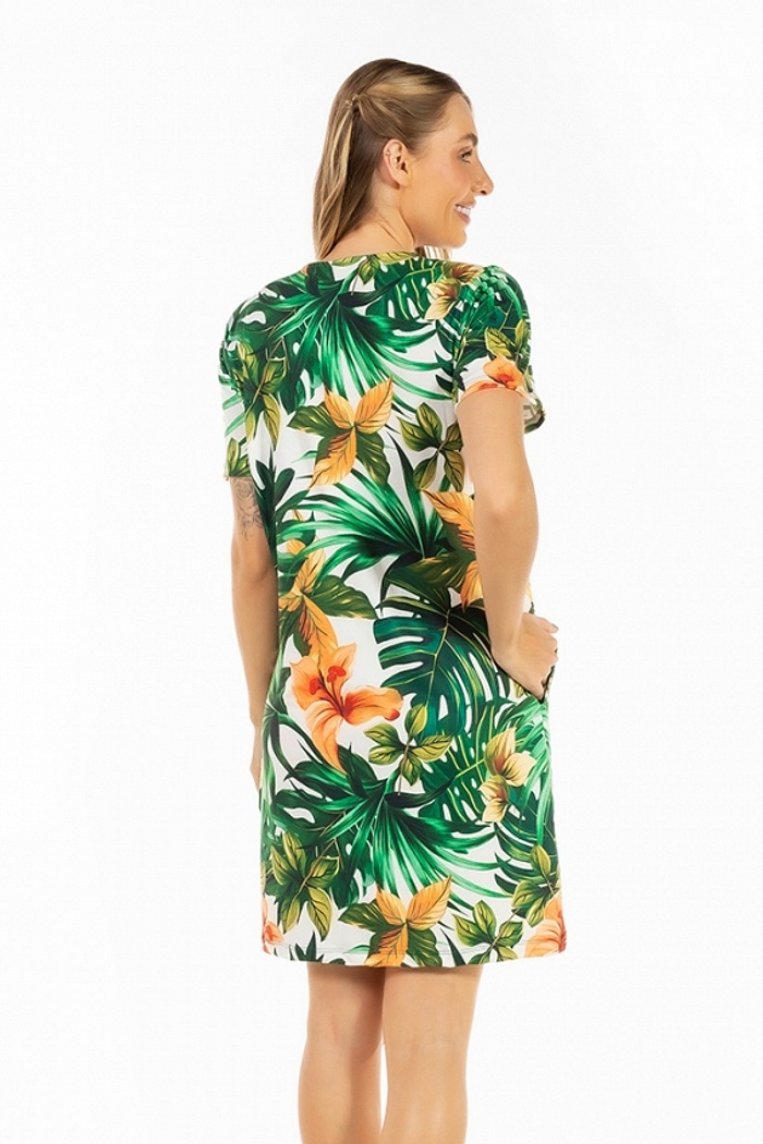 Vestido Floresta Arara Folhas