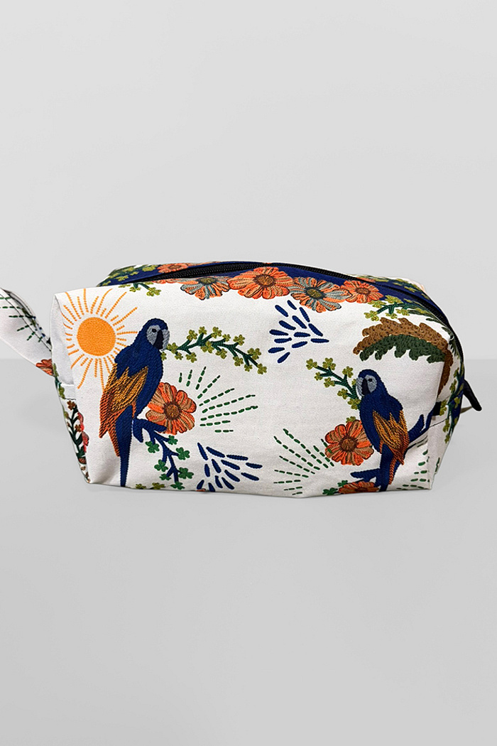 Necessaire Grande Arara Tropical Bordado