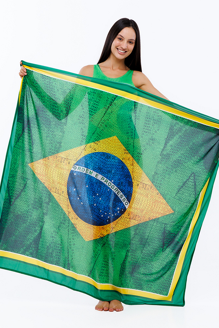 Canga Retangular Bandeira Lantejoulas