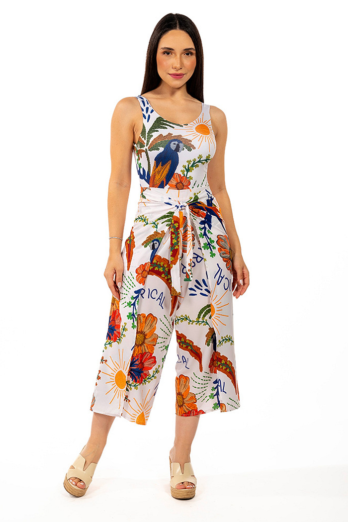 Calça Transpassada Arara Tropical Barrado