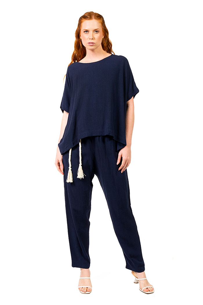 Blusa Conceito Linho Marinho