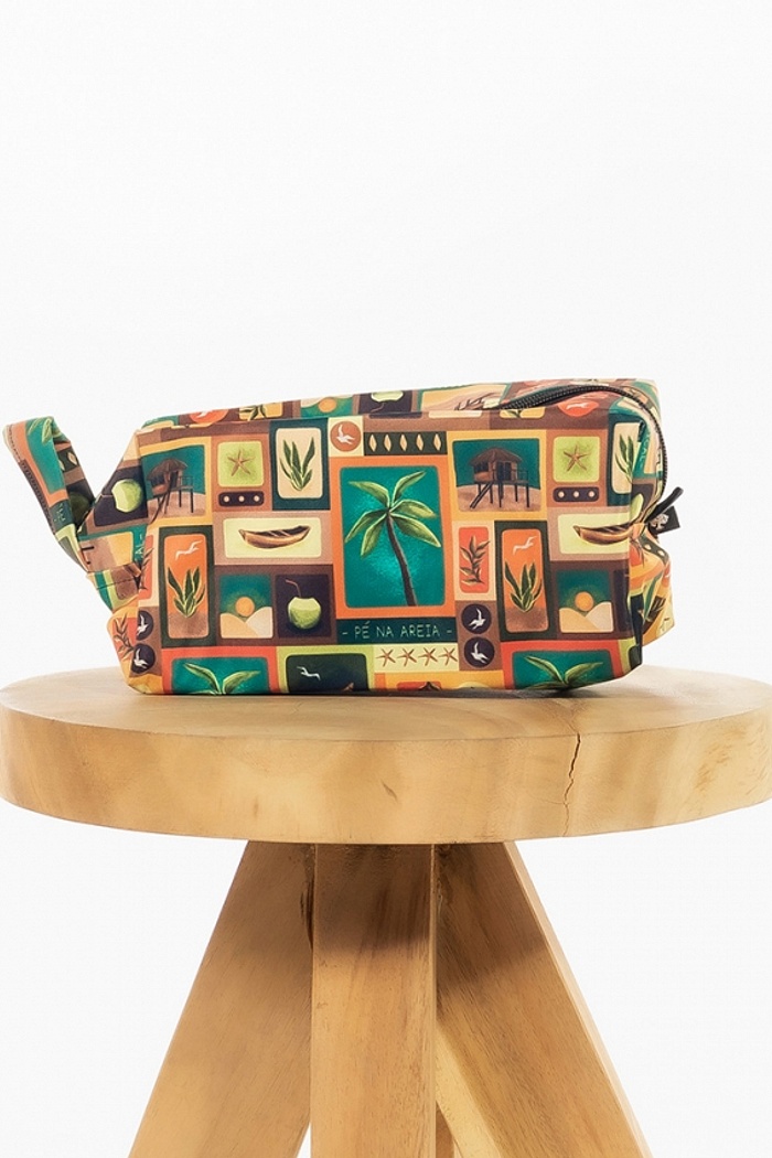 Necessaire Elementos Praia Fundo Terracota